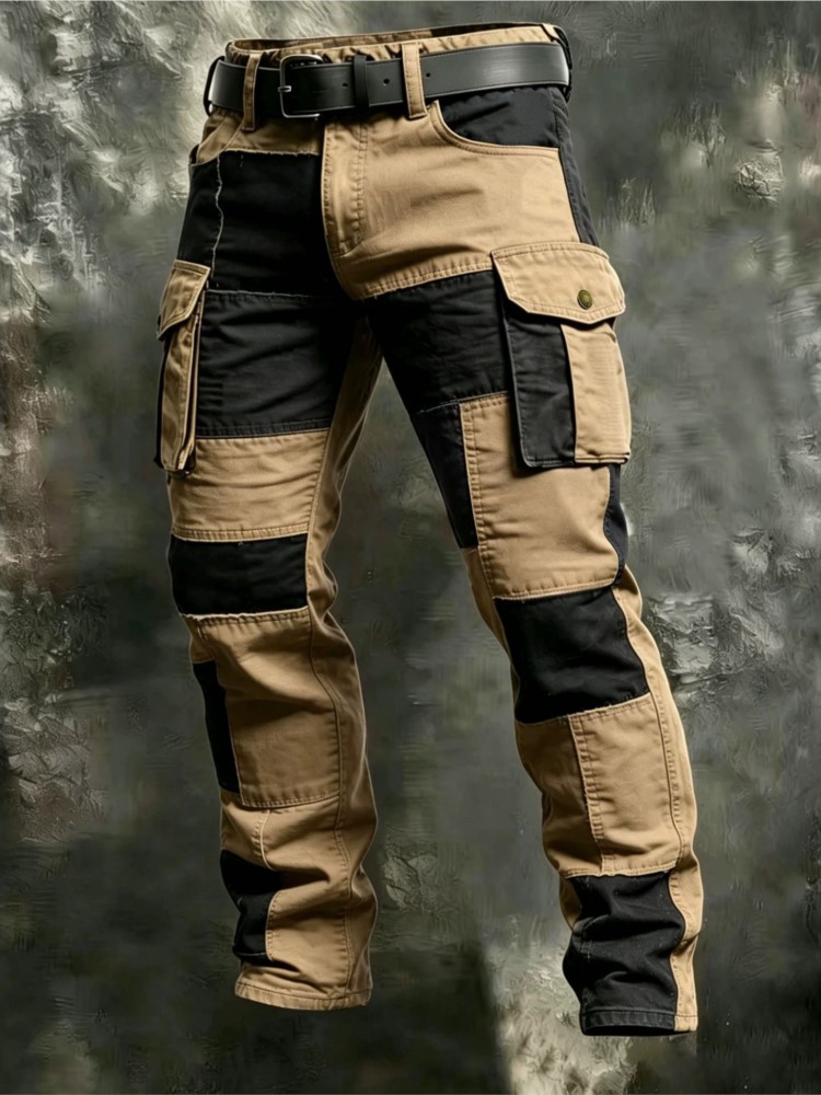 Cargo Pant Wide - Baumwoll-Cargohose für Herren, Khaki, Lässige Taktische