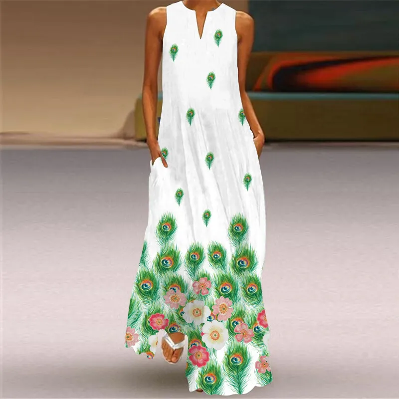 Street Fashion Urban - Farbverlauf Blume 3D Druck ärmelloses langes
