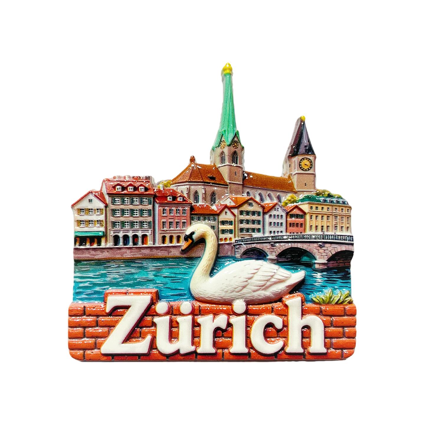 Street Fashion Zurich - Zürich, Schweiz Kreative Stadtansicht 3D Schwan
