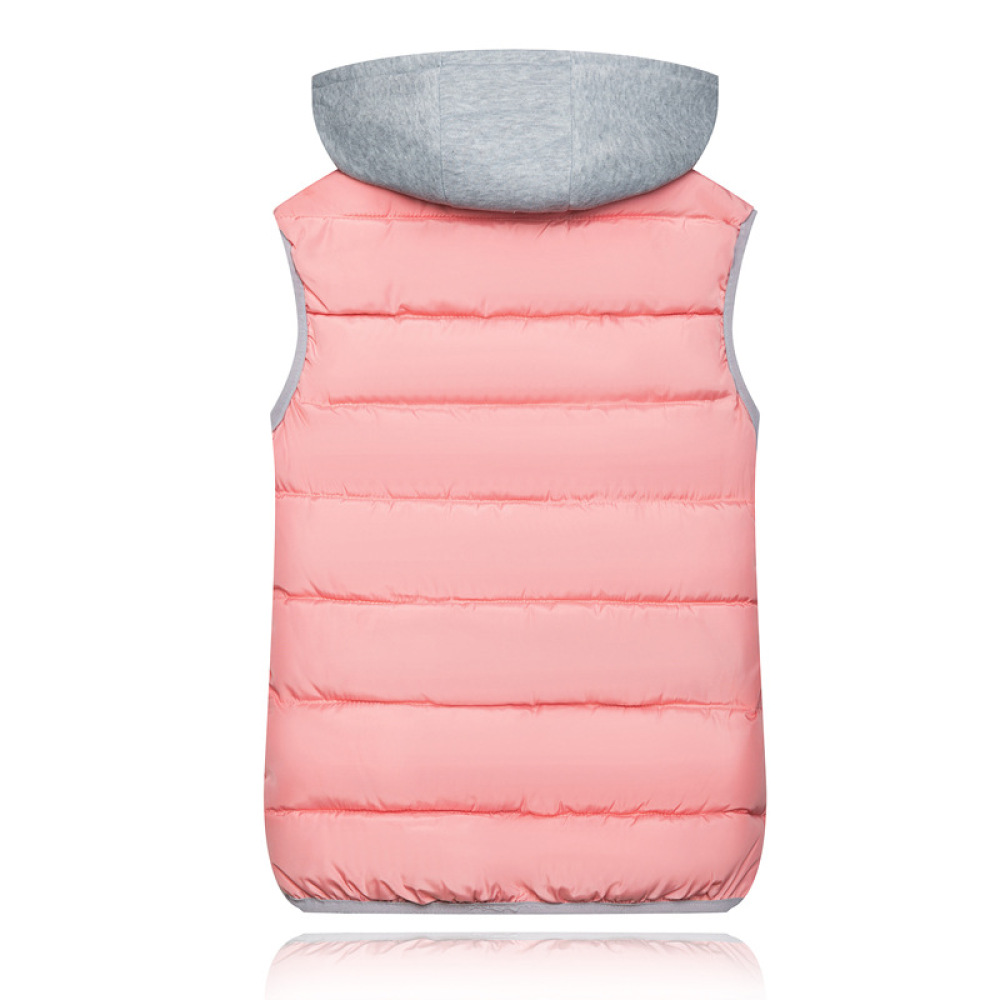Puffer Vest Padded - Lässige Kapuzen-Steppweste für Damen, Winter, Bonbonfarben,