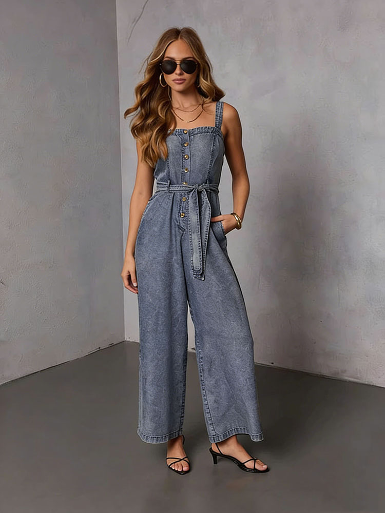 Street Fashion Jeans - Sommer Vintage Damen Denim-Jumpsuits 2026 Neu