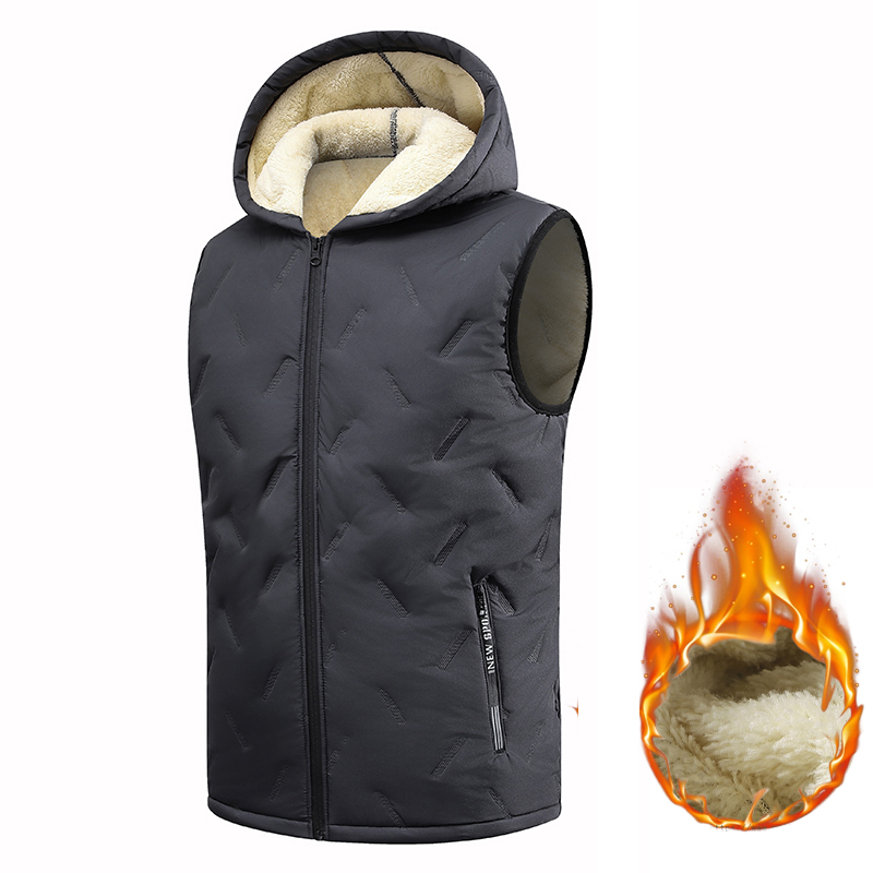 Puffer Vest Padded - EU-Größe Herren-Weste mit Kapuze, thermisch gepolsterte