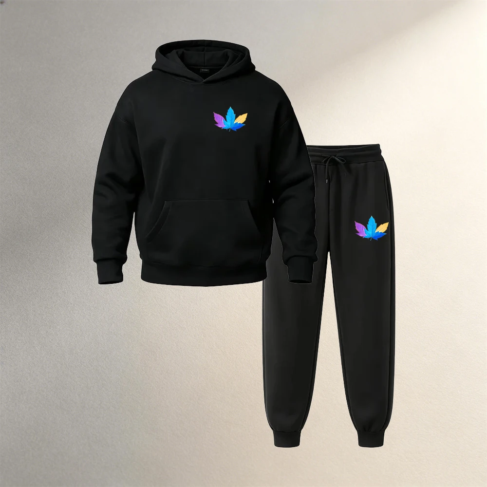 Street Fashion Outfit - Herren-Bekleidungssets Pullover 2-teilig Herbst Winter Sport