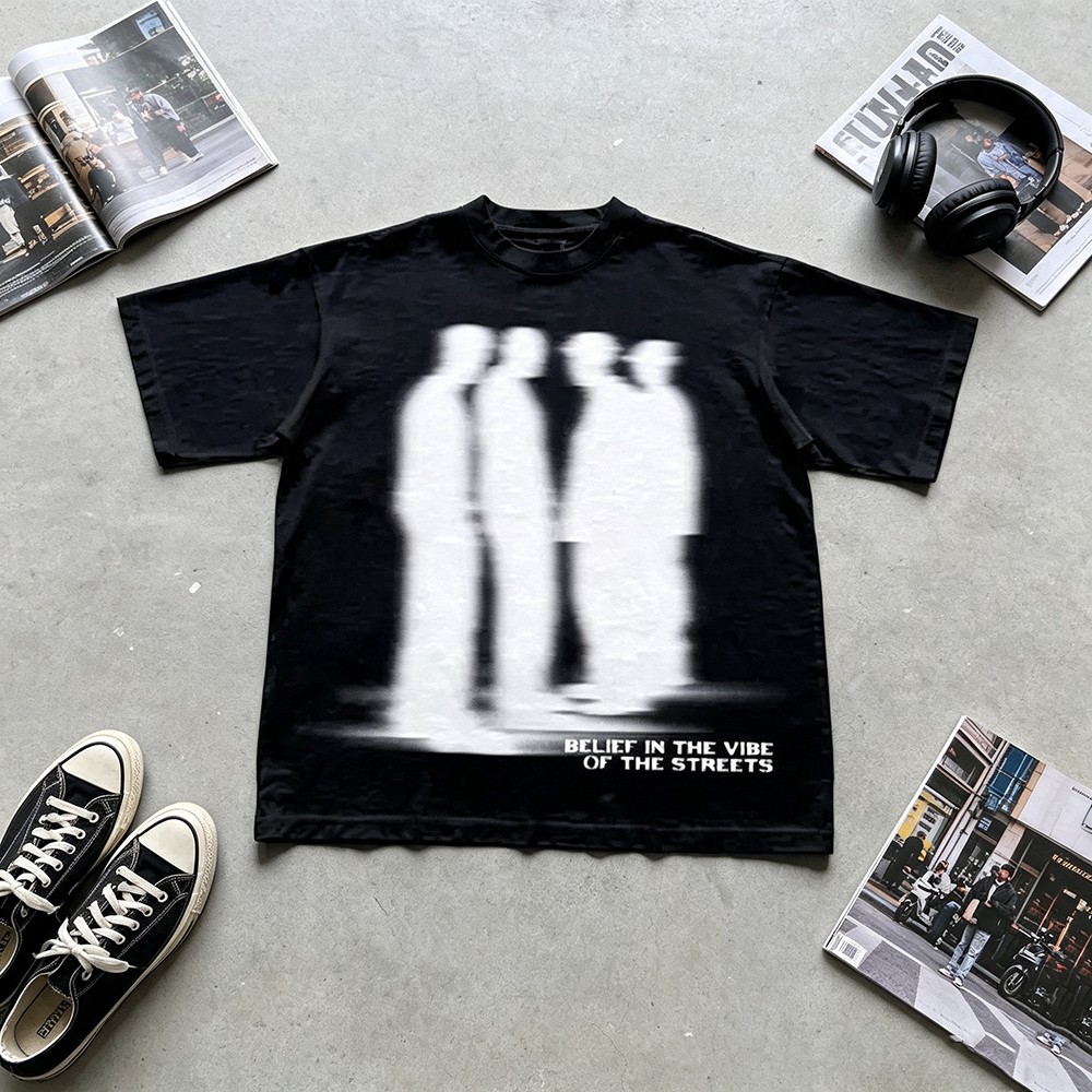 Street Fashion Urban - Blurry Silhouette Street Vibe Grafik-T-Shirt, Unisex