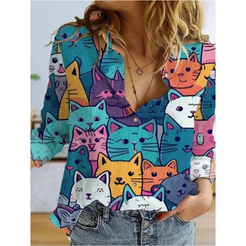Fashion Street Cat - Herbst Frauen Kleidung Niedlichen Tier Drucke