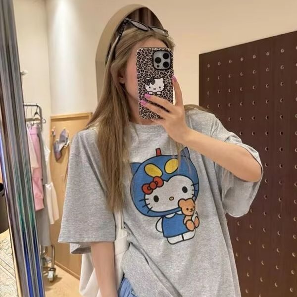 Street For Fashion - Kurzärmliges T-Shirt mit Hello Kitty-Aufdruck, Sanrio,