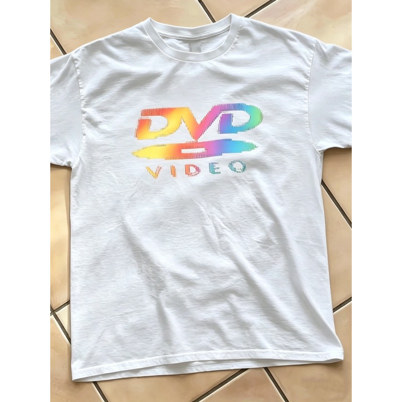 Street Fashion Videos - Herren-Kurzarm-T-Shirt, Y2K Retro DVD Video Gestreift