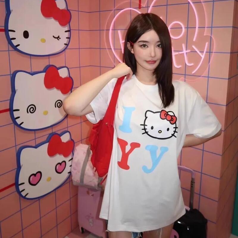 Street For Fashion - Kurzärmeliges Sanrio Sommer Reines Baumwoll-Unisex-T-Shirt Hello