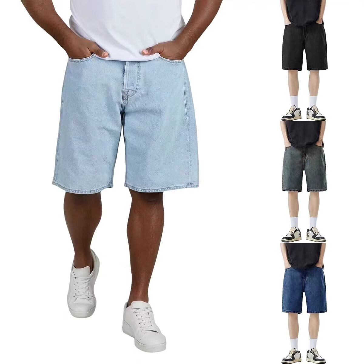 Street Fashion Urban - Herren-Jeansshorts Sommer Dünn Leicht Lässig Streetwear