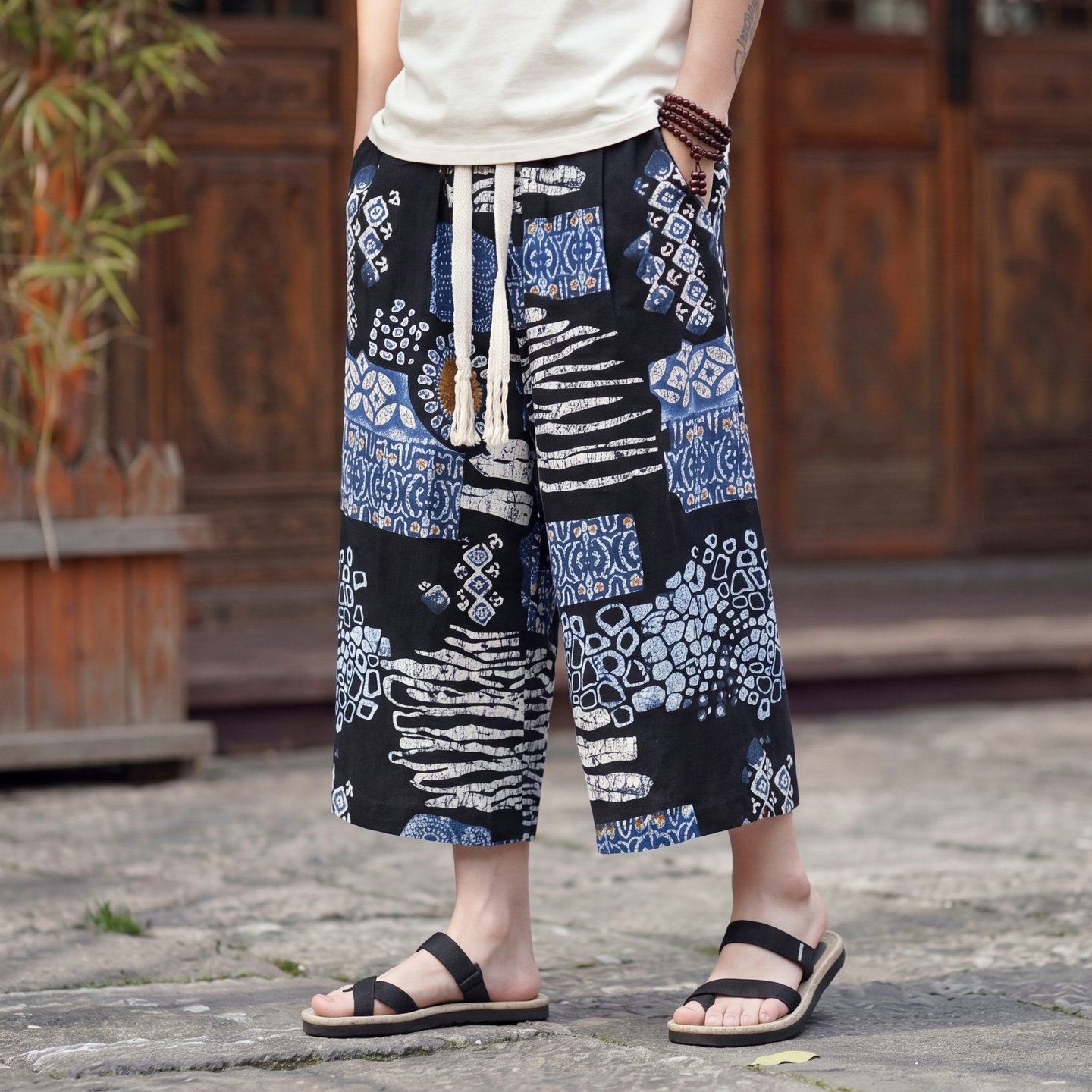Cargo Pant Wide - Neue 2025 Sommer Chinesischer Stil Blumenmuster