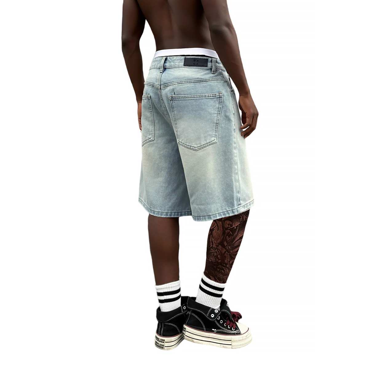 Metallschnallen-Kurze Baggy Je – Street Fashion Jeans Bewertung und Preis