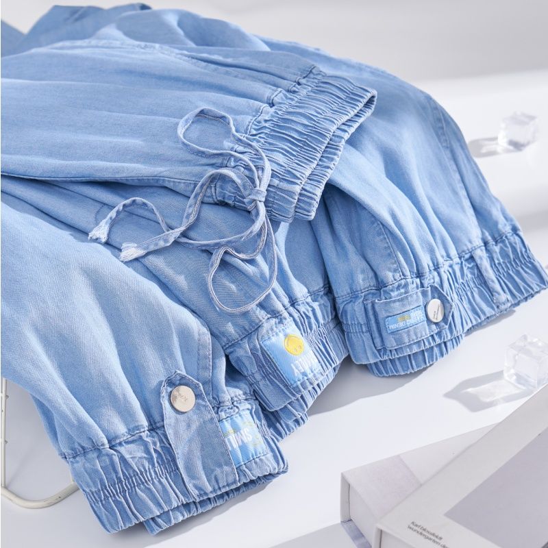 Plus Größe Eis Seide Denim Hos – Cargo Pant Wide Bewertung und Preis