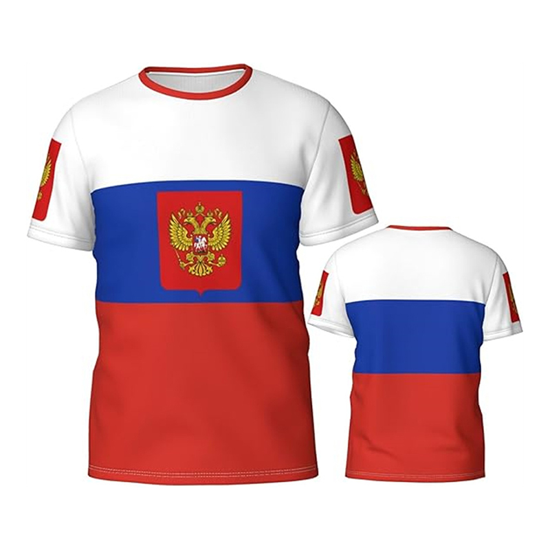 Russische Flagge 3D Druck T-sh – Street Fashion Russia Bewertung und Preis